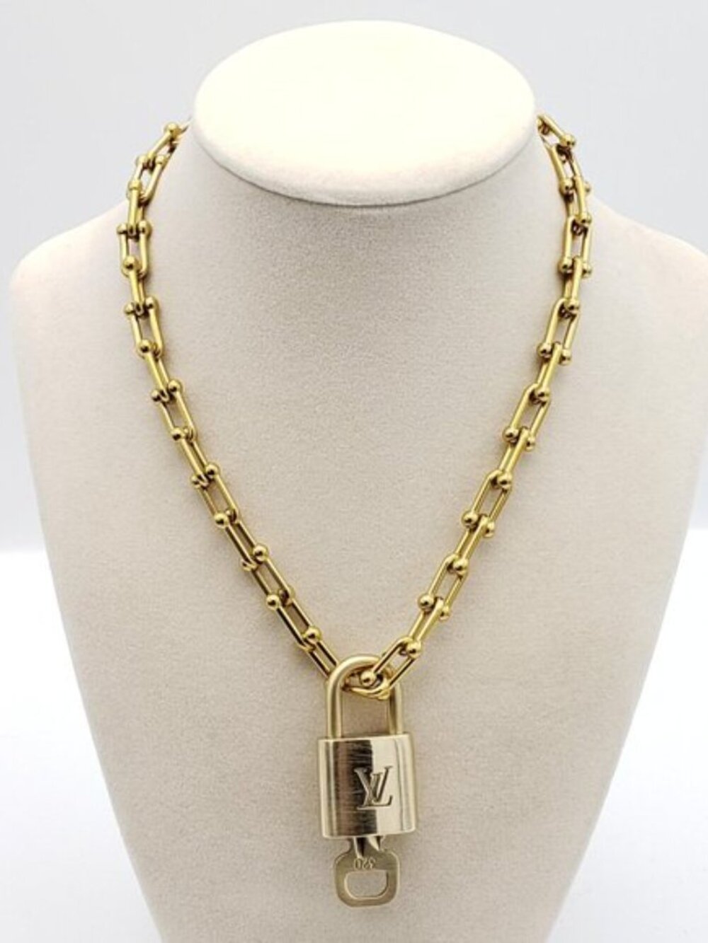 Authentic Louis Vuitton Padlock Pendant with Unbranded 18k Stainless Steel Chain - Picture 11 of 11